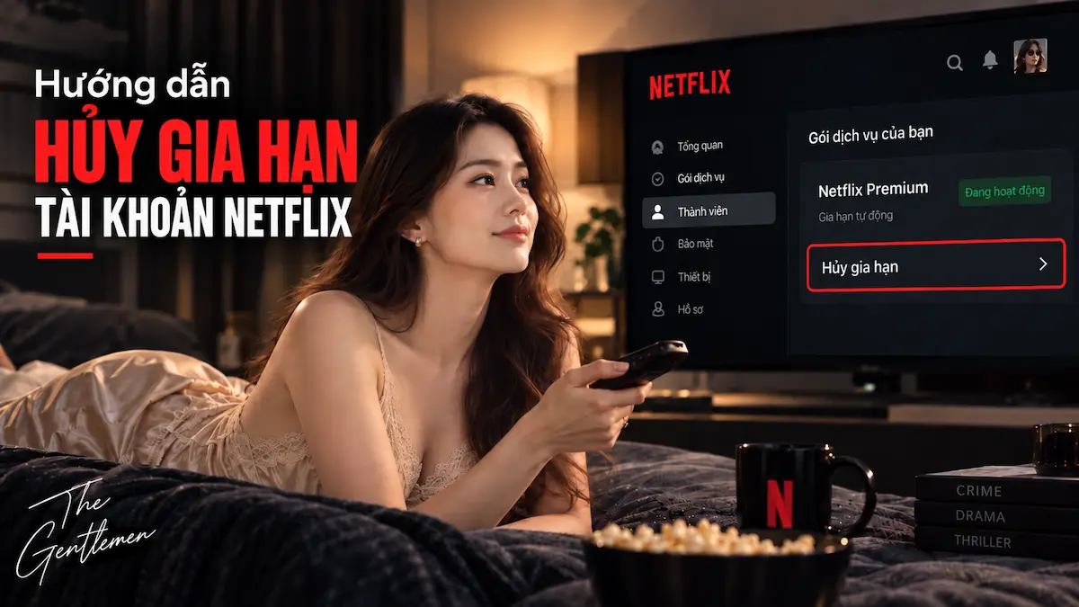 Hướng dẫn hủy gia hạn tài khoản Netflix với nút Hủy tư cách thành viên trên giao diện Netflix